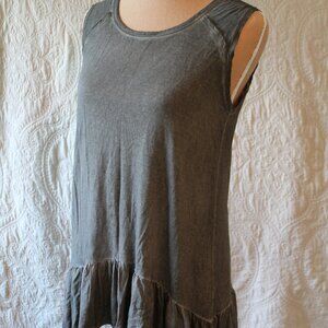 Dantelle Grey Oil Wash Ruffle Tank Top Sz Small